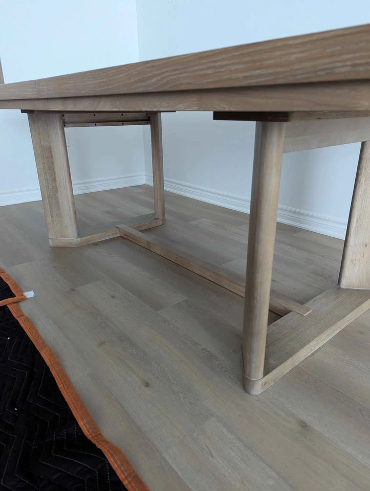 Light Oak Wood Dining Table (Extendable 80-104") - photo 3