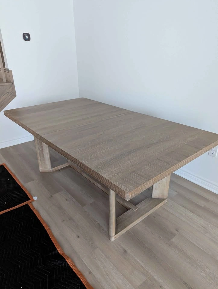 Light Oak Wood Dining Table (Extendable 80-104") - photo 4
