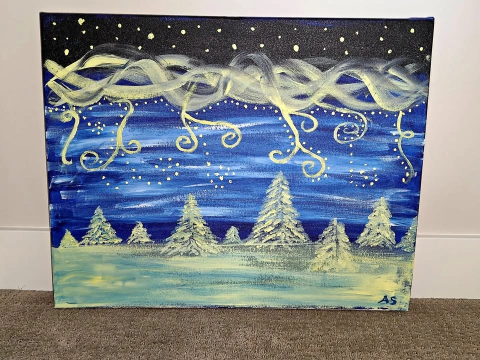 Wall Artwork Custom Acrylic Painting Canvas - Winter Wonderland