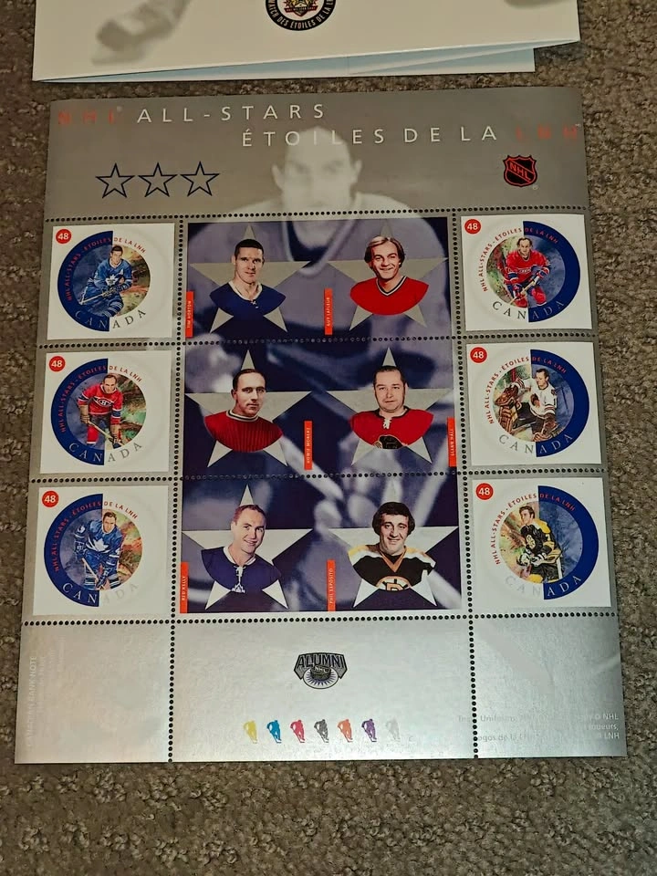 Stamp Sheet - 2002 NHL Hockey All-Stars Legends Souvenir - photo 3