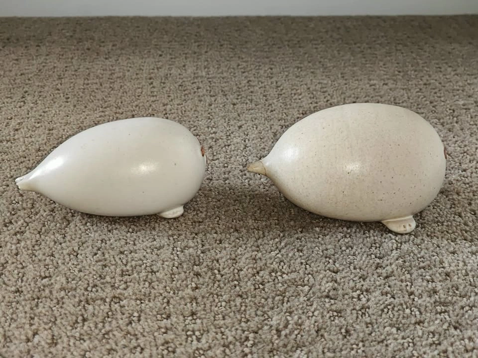 Grey Seal Pup Figurines - Handmade Artist Stamped - Set of 2 - photo 5