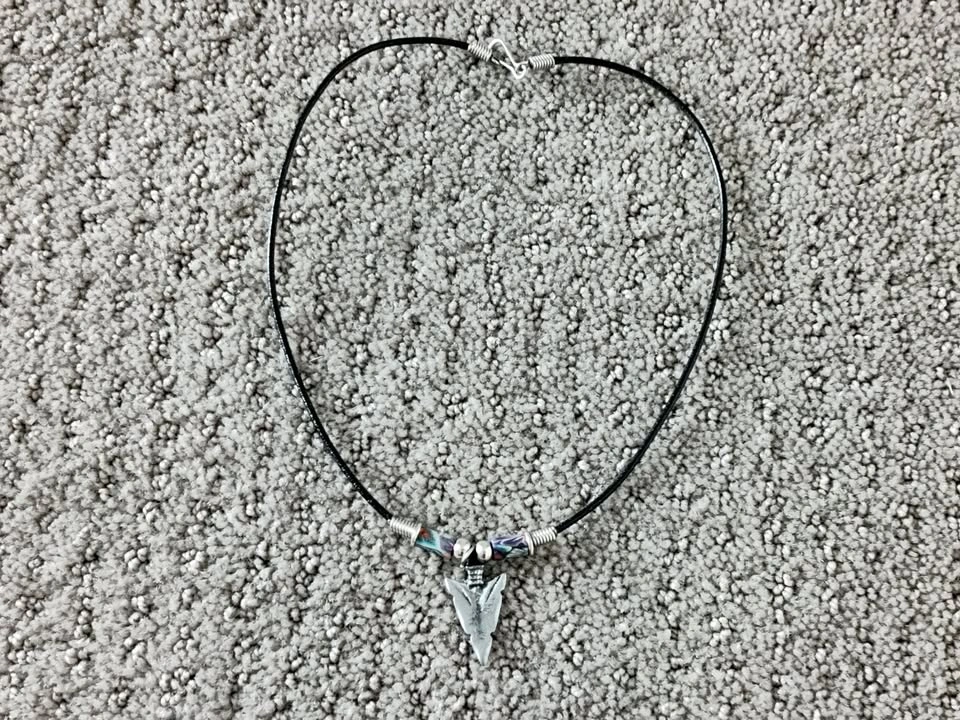 Arrowhead Pendant Necklace Jewelry with Swirl Pattern Beads