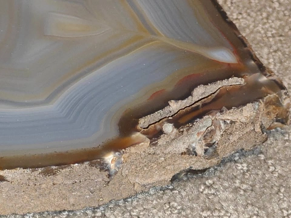 Vintage Polished Agate Slice Desk Display / Paperweight Base - photo 4