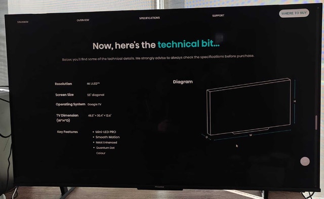 Hisense 55-inch 4K Mini-LED Google TV