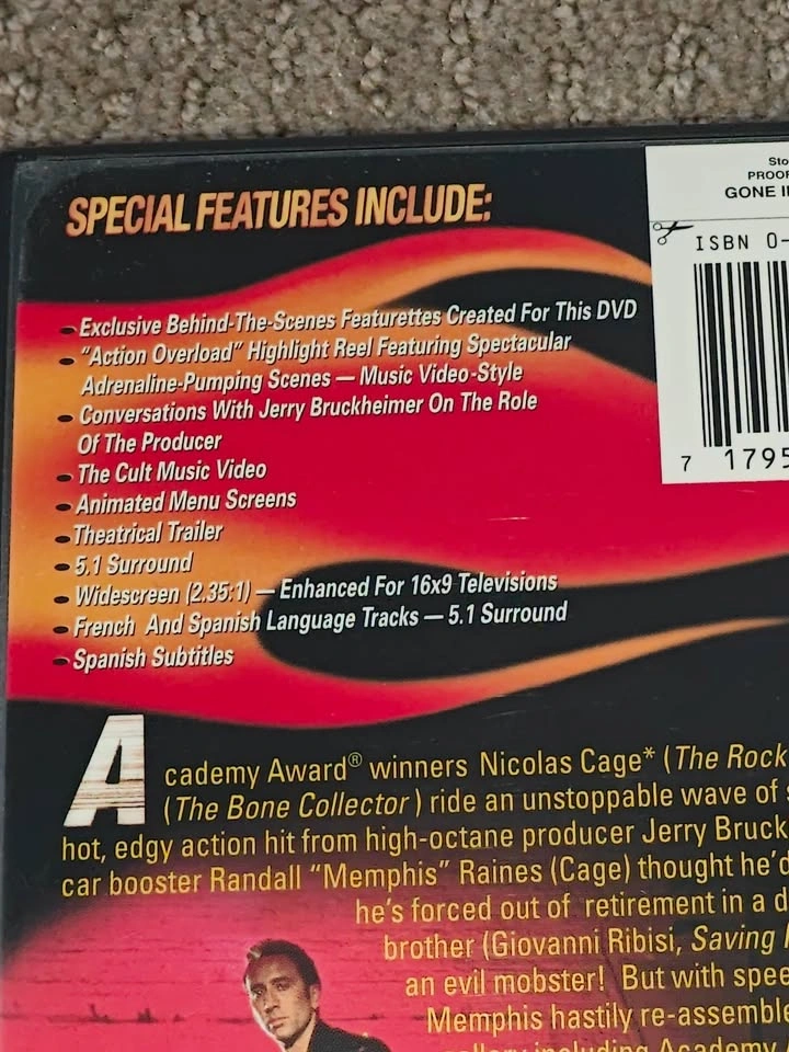 Gone In 60 Seconds - DVD Movie - Nicolas Cage & Angelina Jolie - photo 4