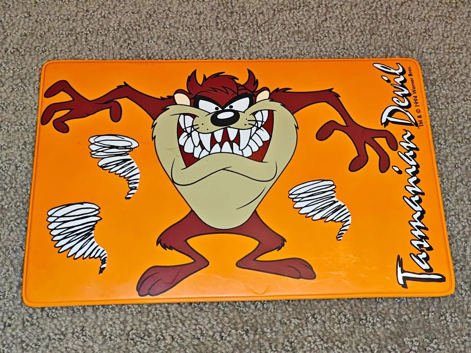 Vintage 1994 Looney Tunes Tasmanian Devil Vinyl Placemat