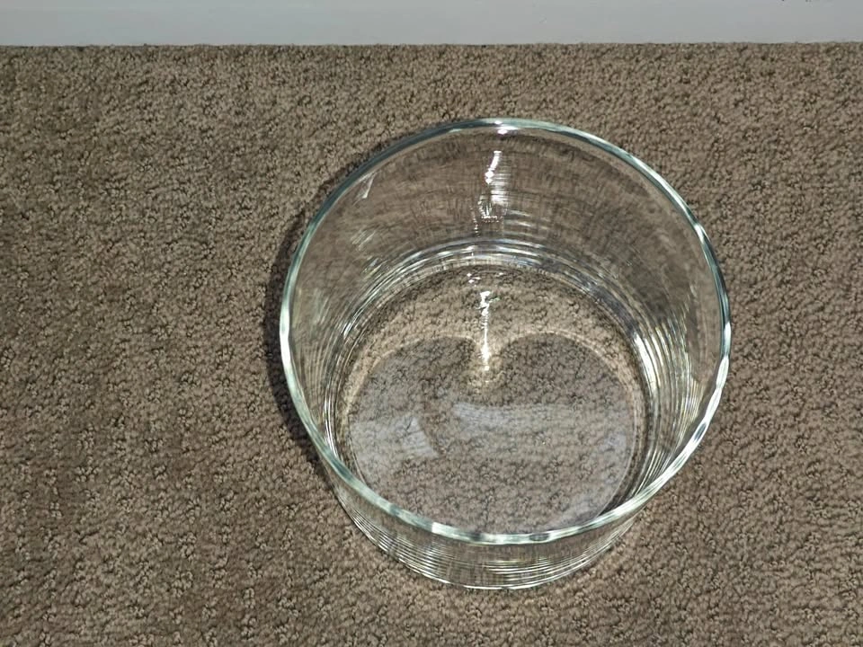 Clear Glass Cylinder Vase / Candle Holder - Heavy Base - 5" x 4- - photo 3