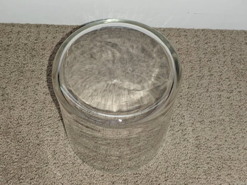 Clear Glass Cylinder Vase / Candle Holder - Heavy Base - 5" x 4- - photo 4