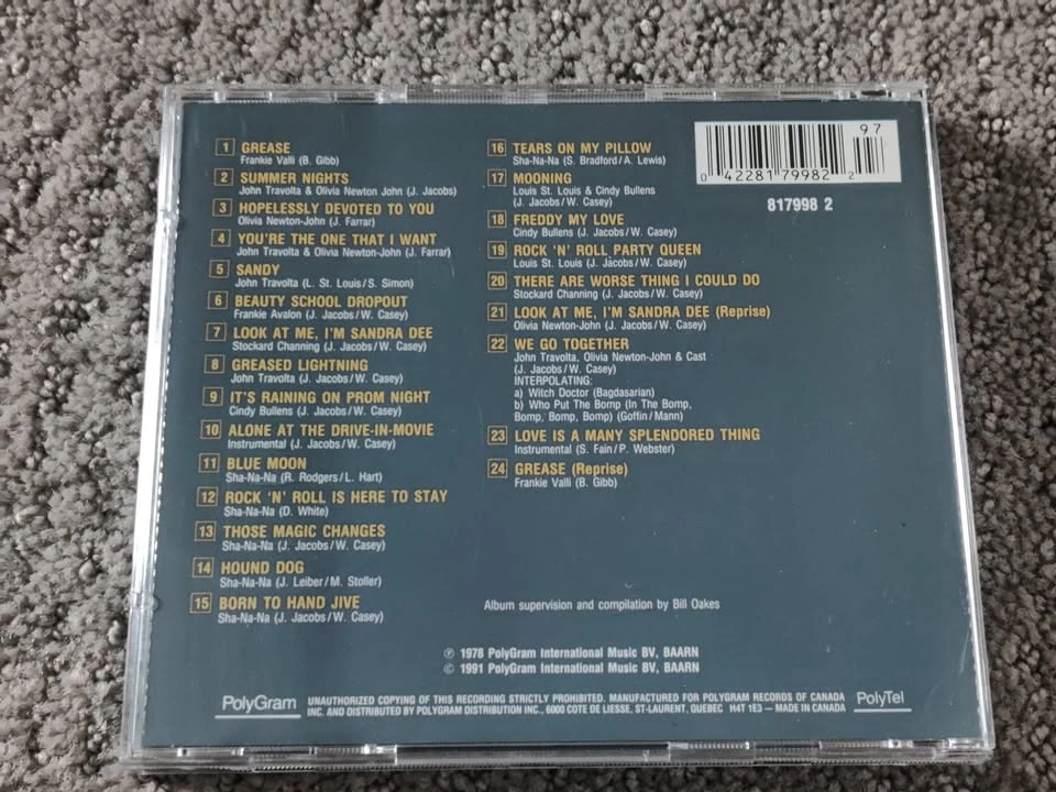 Grease Motion Picture Soundtrack - Movie Music CD Album - photo 3