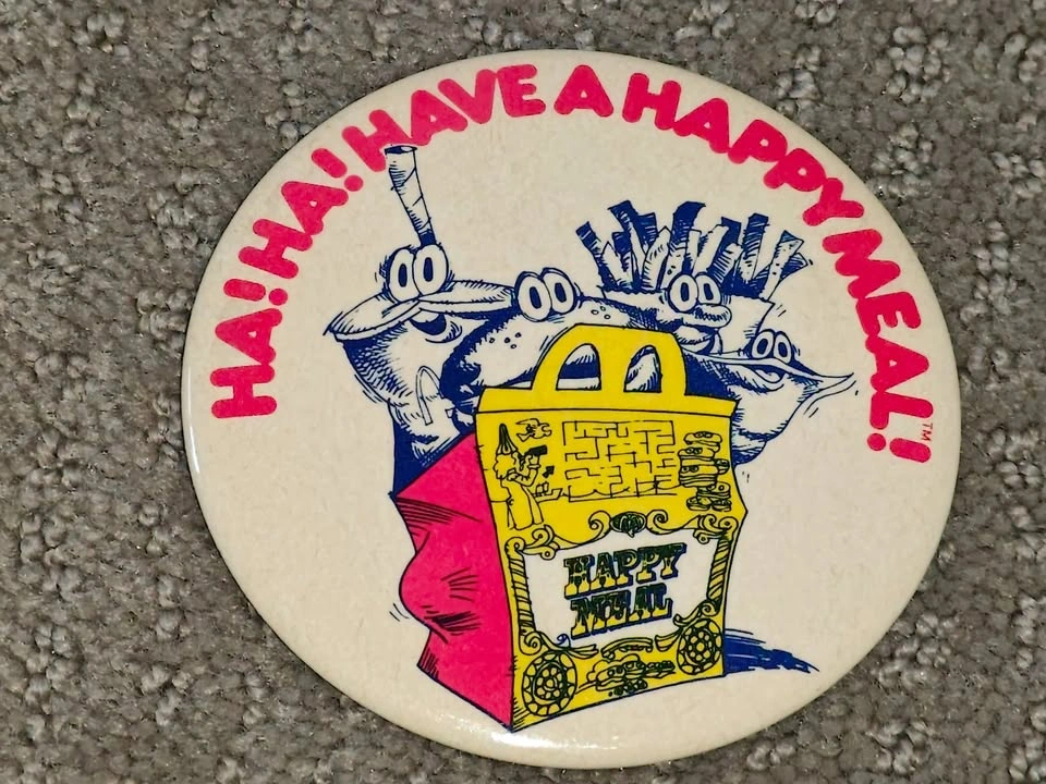 Vintage McDonalds Button HA! HA! Have a Happy Meal Pinback Pin - photo 4