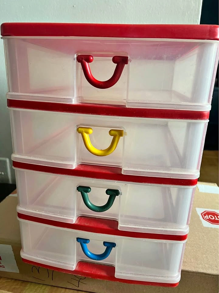 4-Drawer Plastic Storage Unit