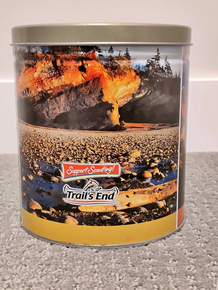 Scouts Canada Collectible Trail’s End Gourmet Popcorn Tin Box