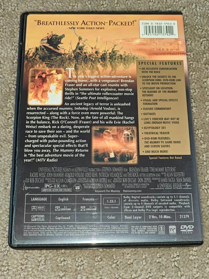 Mummy Returns - Collector's Edition - DVD Movie - Brendan Fraser - photo 3