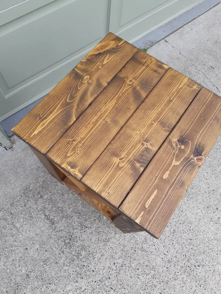 Handmade X-Brace Side Table in Espresso Stain - photo 2