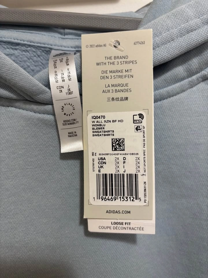 New Adidas Women’s ALL SZN Loose Fit Hoodie-2x - photo 2