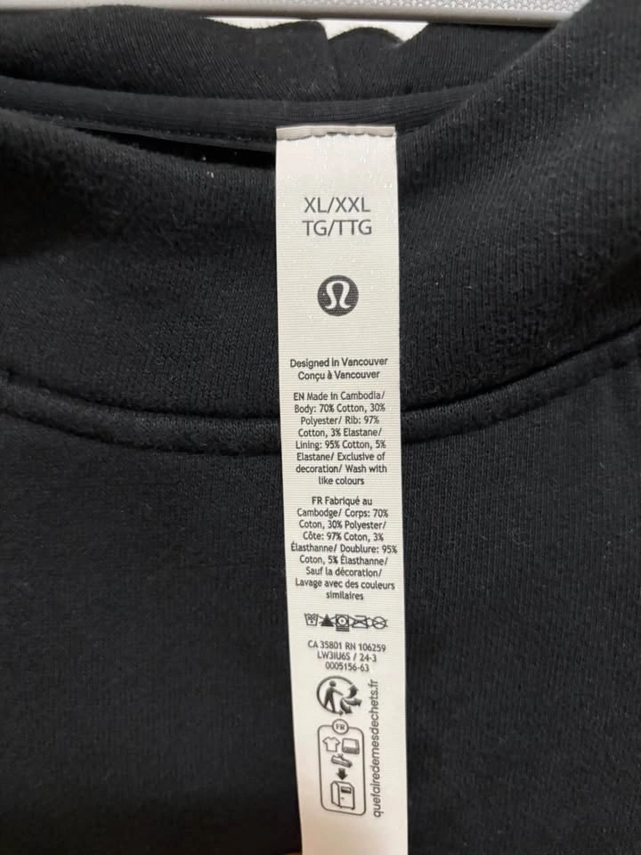 Lululemon Scuba Black Side-Slit Hoodie XL/XXL - photo 2