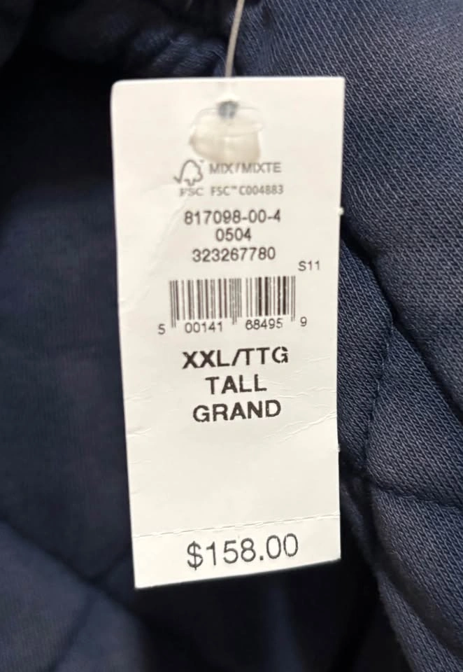 Gap Navy Blue Quilted Bomber Jacket XXL Tall - photo 2