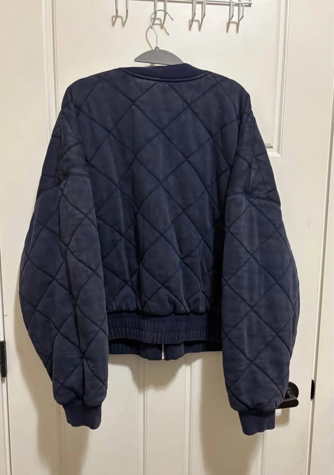 Gap Navy Blue Quilted Bomber Jacket XXL Tall - photo 4