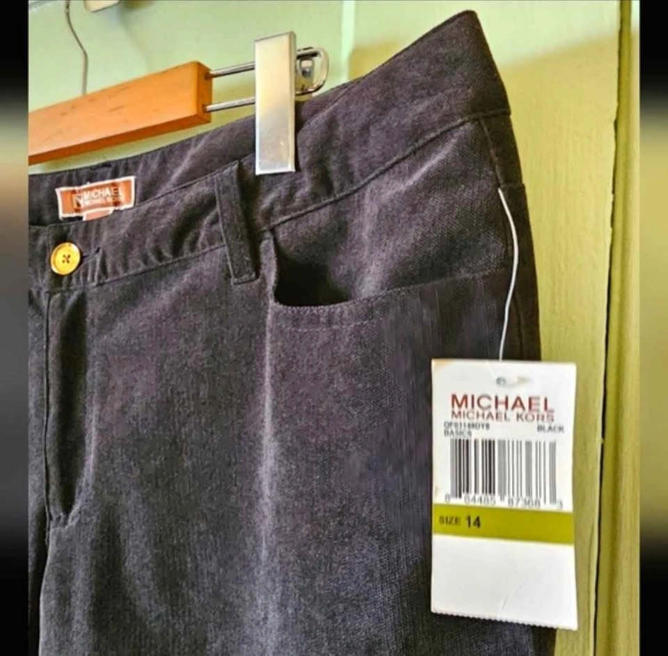 New size 14 Michael Kors Black Straight Leg Trousers Dressy NWT - photo 2