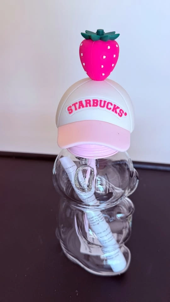 Starbucks Pink Bearista Glass Cold Cup 20 oz – New with Box - photo 3