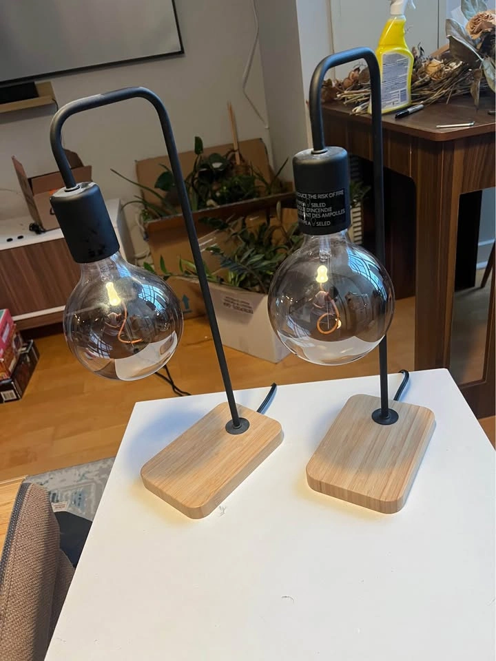 Set of 2 IKEA TVÄRHAND Table Lamps with MOLNART LED Bulbs - photo 2