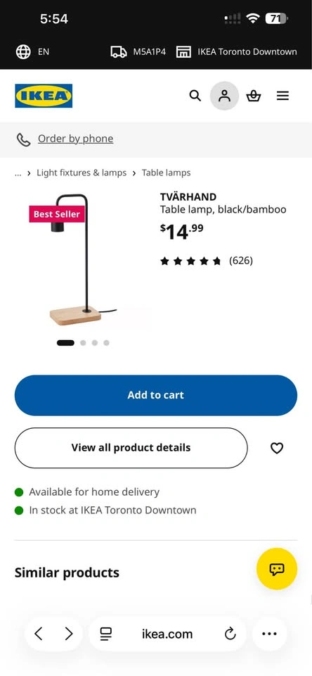 Set of 2 IKEA TVÄRHAND Table Lamps with MOLNART LED Bulbs - photo 3