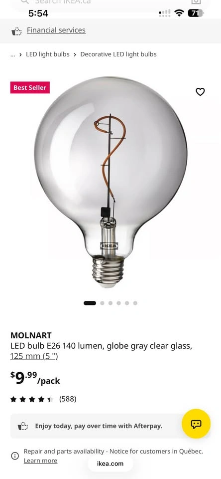 Set of 2 IKEA TVÄRHAND Table Lamps with MOLNART LED Bulbs - photo 4