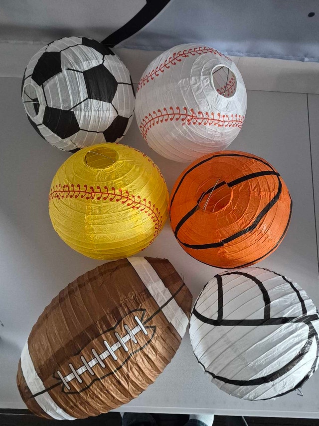 Sports party lanterns decorations