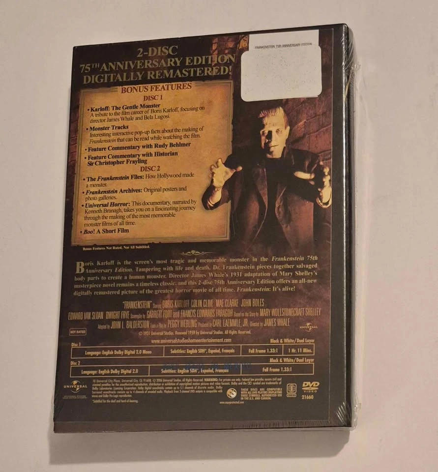Universal Frankenstein 75th Anniversary Edition 2-Disc DVD - photo 2