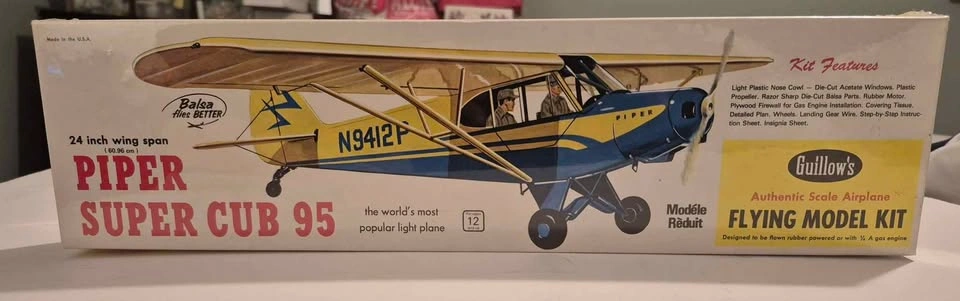 Vintage Guillow's Piper Super Cub 95 Flying Model Kit 303 - photo 2