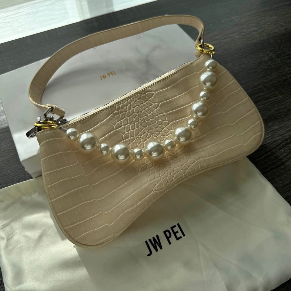 JW PEI Eva Shoulder Handbag + Anna Faux Pearl Chain