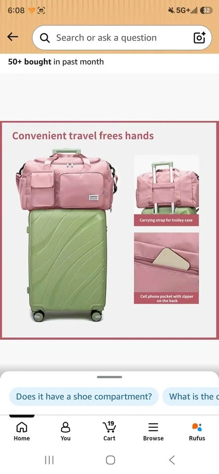 Pink Travel Bag for Women and Men - photo 2