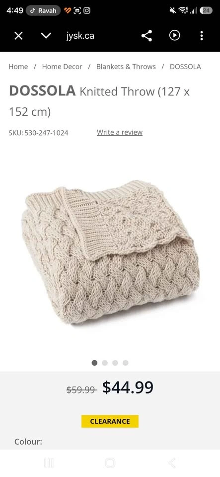 JYSK DOSSOLA Knitted Throw - photo 2