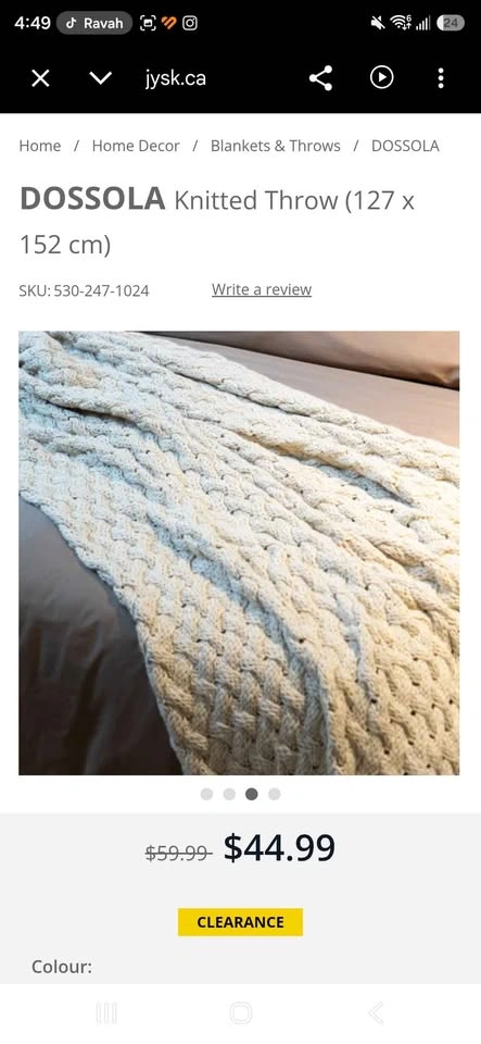 JYSK DOSSOLA Knitted Throw - photo 3