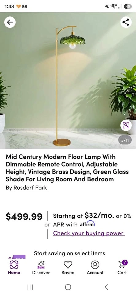 Rosdorf Park Mid Century Modern Floor Lamp with Remote