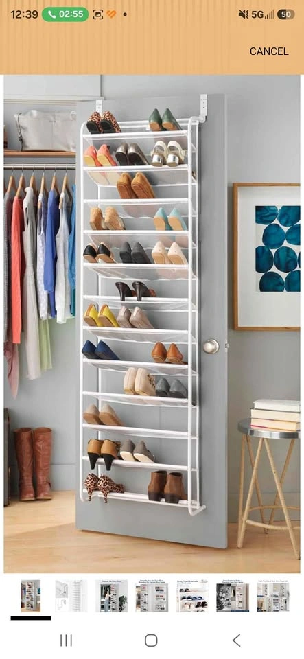 12-Tier Over-the-Door Metal and Mesh Shoe Organizer
