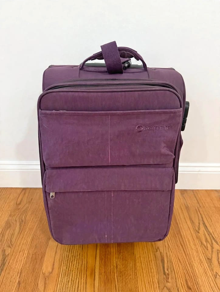 Purple 20" Expandable Carry-On Luggage - 4-Wheel Spinner - SENTE