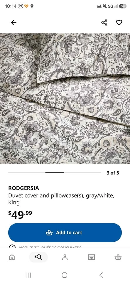 IKEA RODGERSIA King Duvet Cover and Pillowcase Set - photo 2