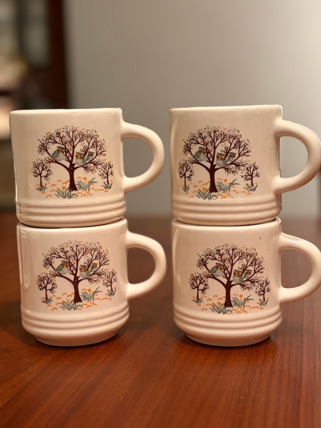 Vintage Sears “Owls in the Trees” coffee set - photo 4