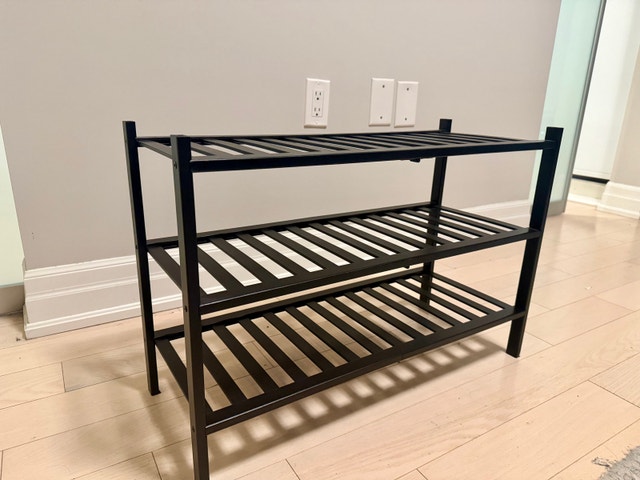 Shoe Rack – 3-Tier Storage Organizer, Black, Entryway / Closet - photo 2