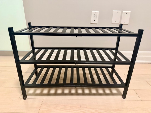 Shoe Rack – 3-Tier Storage Organizer, Black, Entryway / Closet - photo 3