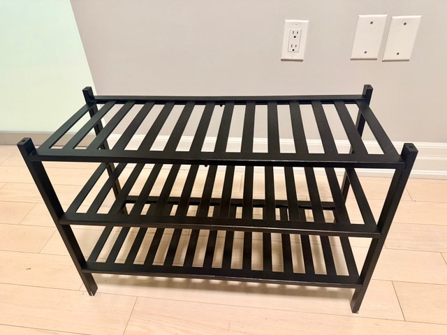 Shoe Rack – 3-Tier Storage Organizer, Black, Entryway / Closet - photo 4