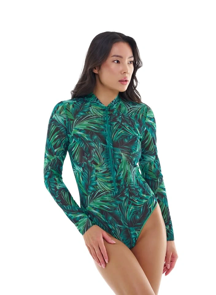 NEW Alayaswim One Piece Swimsuit with Zipper - Jungle Print-Size