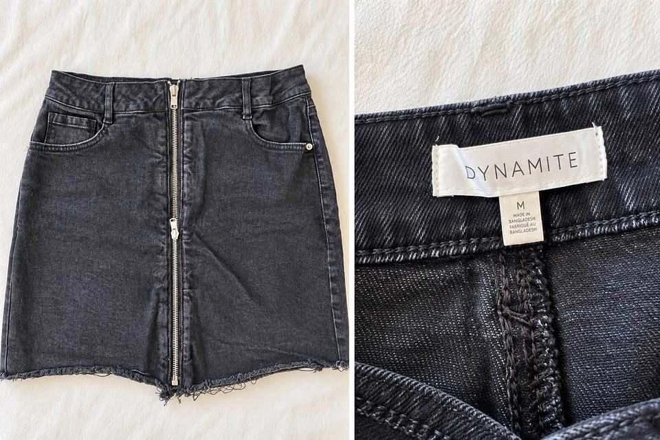Dynamite Charcoal Denim Mini Skirt