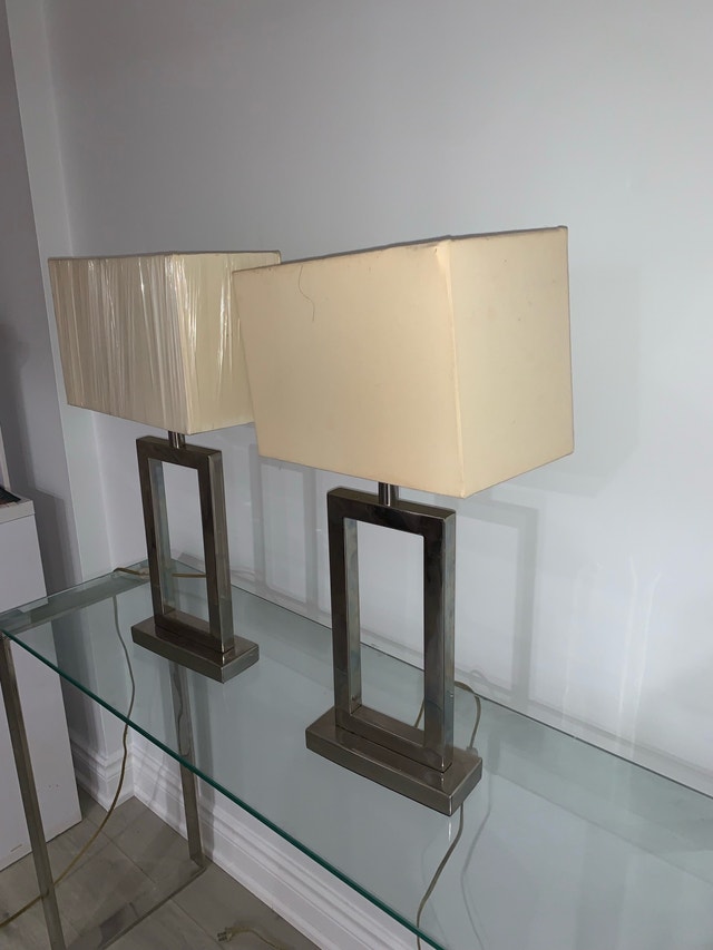 Set of Two Modern Rectangular Table Lamps - photo 4