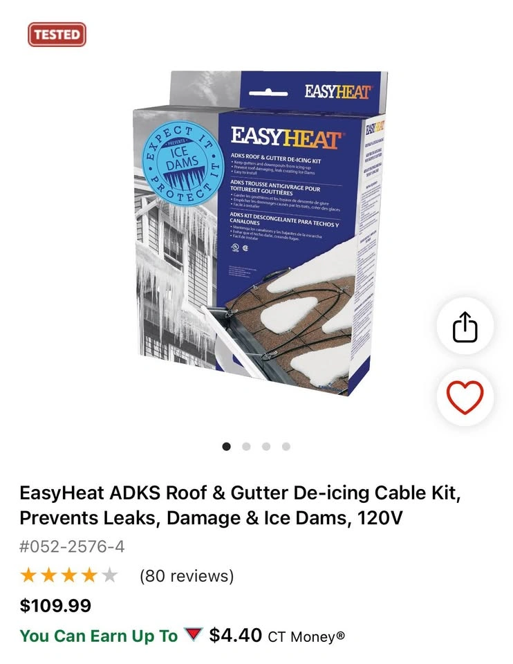 EasyHeat ADKS Roof & Gutter De-icing Cable Kit - photo 2