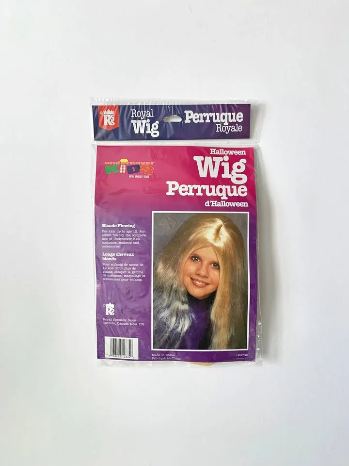 Blonde Long Wig Kid Child Yellow Halloween Costume 🧡 thumbnail