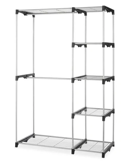 New - Whitmor 4-Shelf Double Rod Metal Frame Closet Organizer - photo 2