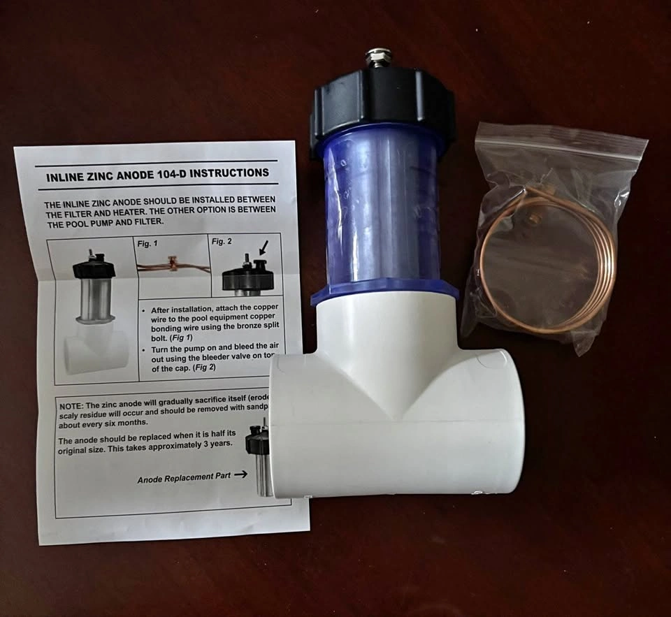 Pool Tool 104-D Inline Zinc Anode for Saltwater Pools