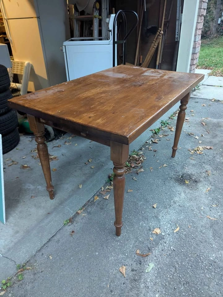 Vintage Wooden Dining Table and Four Spindle-Back Chairs - photo 2